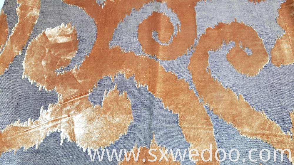 Jacquard Sofa Fabric Orange Detail